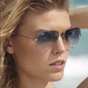 Ray Ban Standard Aviator Sunglasses Blue Gradient